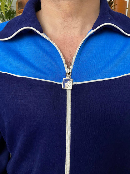 Vintage 1980s FC Sport Navy & Blue Track Top