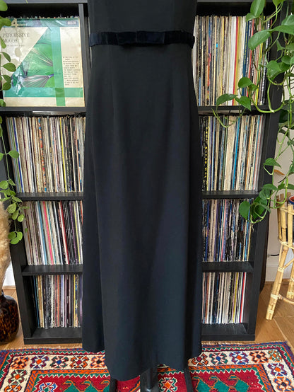 Vintage 1960s Black Crepe Shift Dress