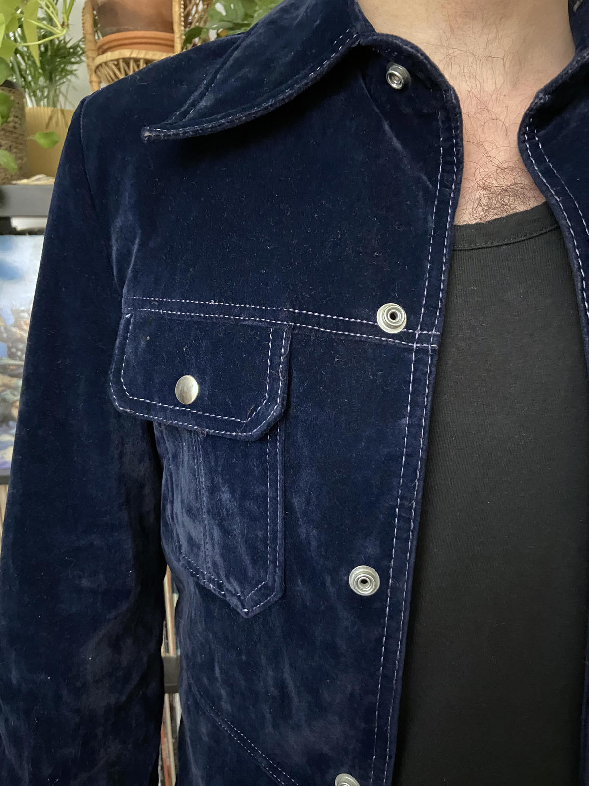Vintage 1970s JCPenney Velvet Dagger Collar Jacket