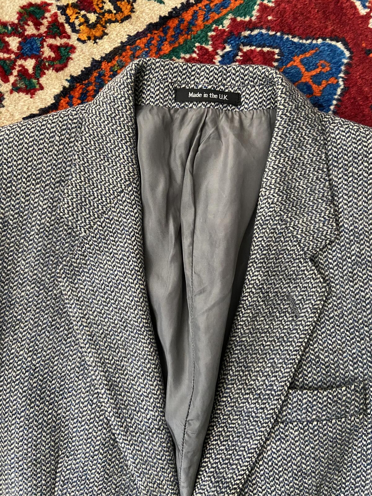 Vintage 1980s St Michael Grey Tweed Blazer Jacket