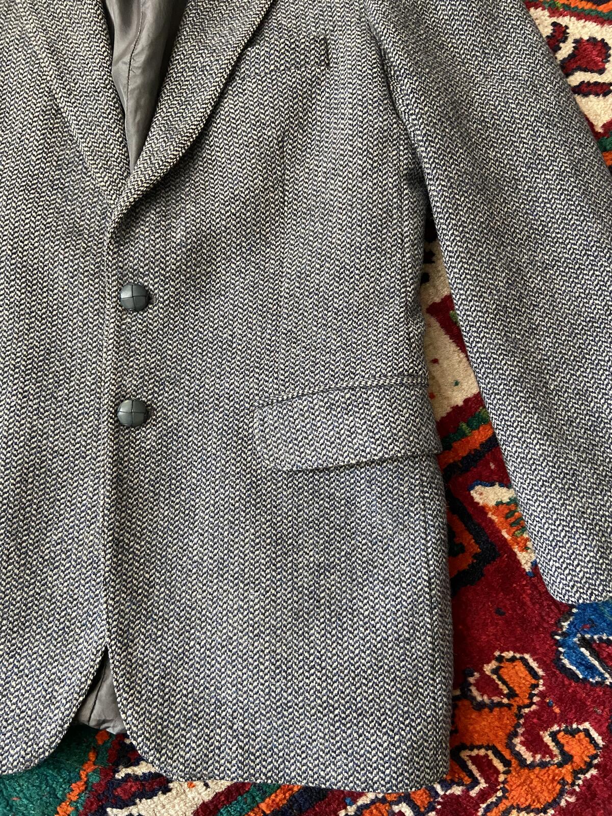 Vintage 1980s St Michael Grey Tweed Blazer Jacket