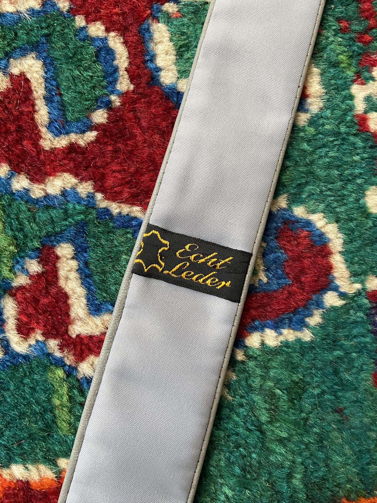 Vintage 1970s Grey Leather Skinny Tie