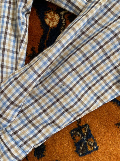 Vintage 1970s Brown Check Wrangler Western Shirt