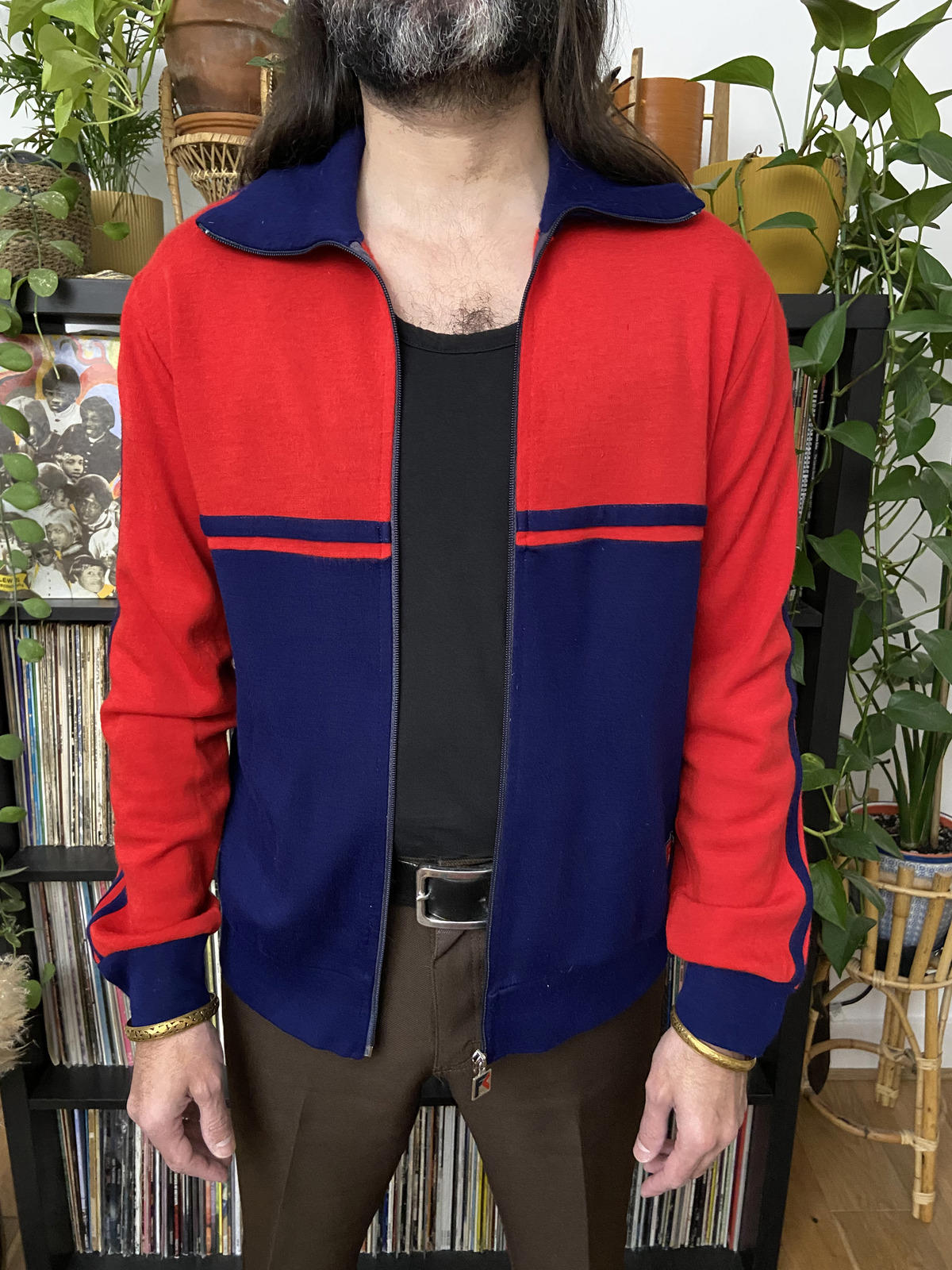 Vintage 1980s FC Sport Red & Navy Track Top
