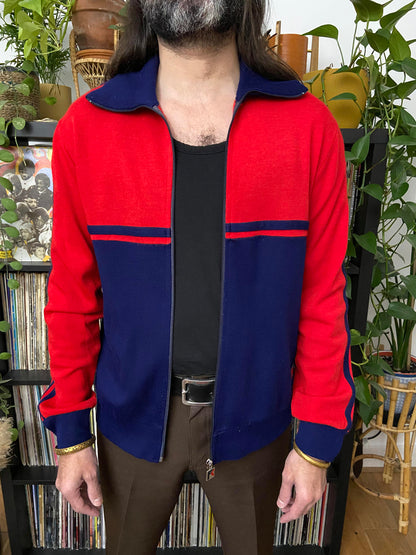 Vintage 1980s FC Sport Red & Navy Track Top