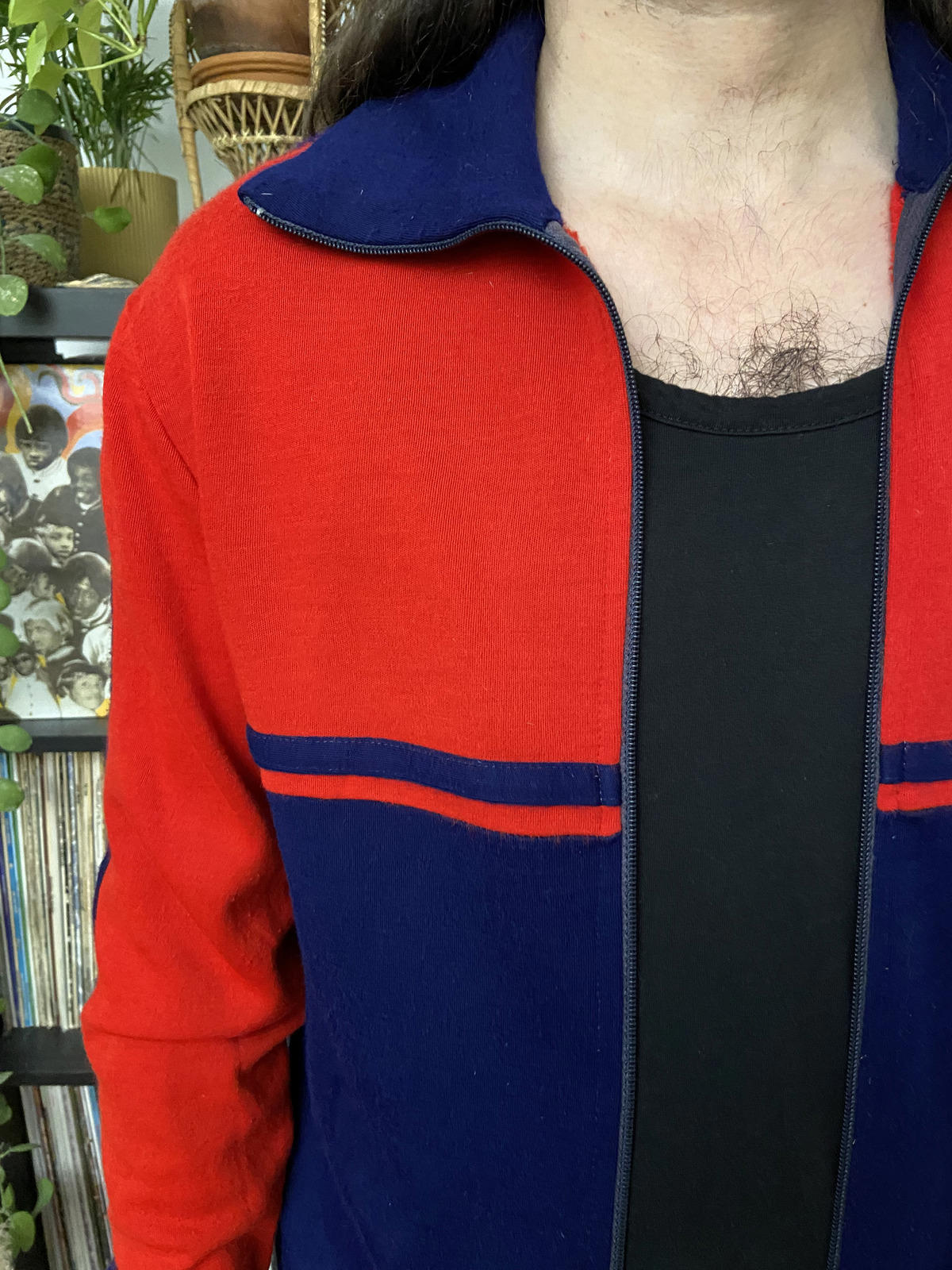 Vintage 1980s FC Sport Red & Navy Track Top