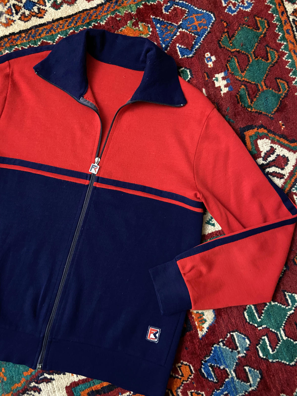 Vintage 1980s FC Sport Red & Navy Track Top
