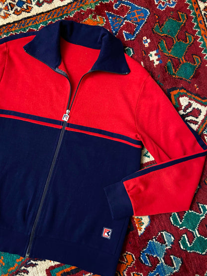 Vintage 1980s FC Sport Red & Navy Track Top