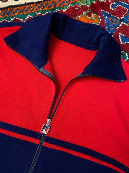 Vintage 1980s FC Sport Red & Navy Track Top