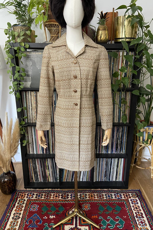 Vintage 1970s Tan Woven Lightweight Jacket