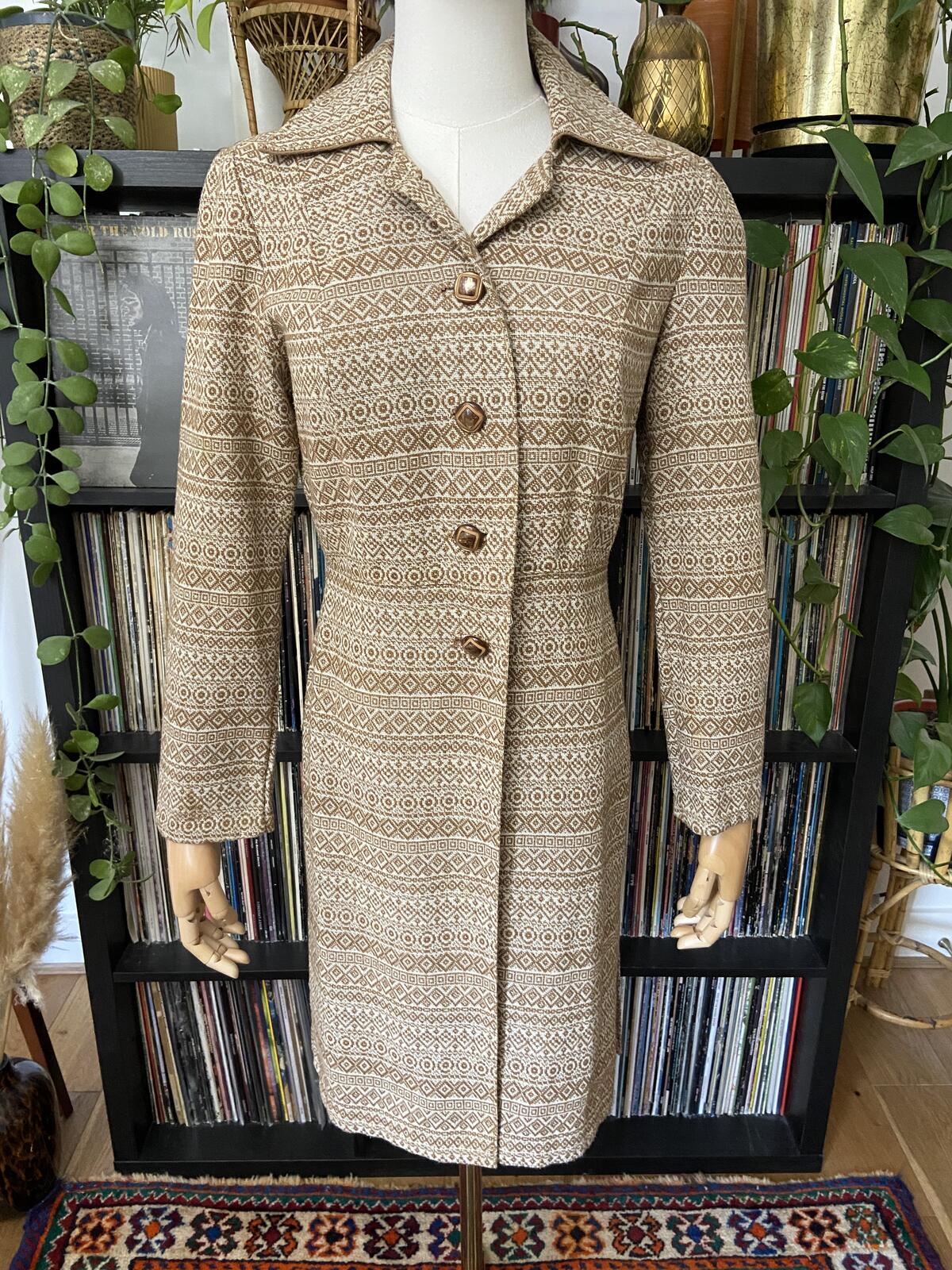 Vintage 1970s Tan Woven Lightweight Jacket