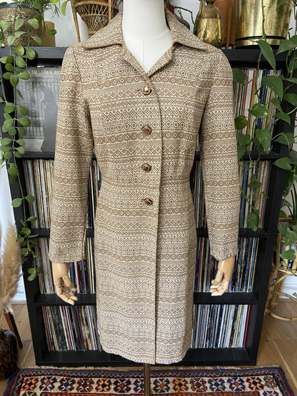 Vintage 1970s Tan Woven Lightweight Jacket