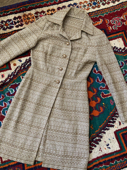 Vintage 1970s Tan Woven Lightweight Jacket