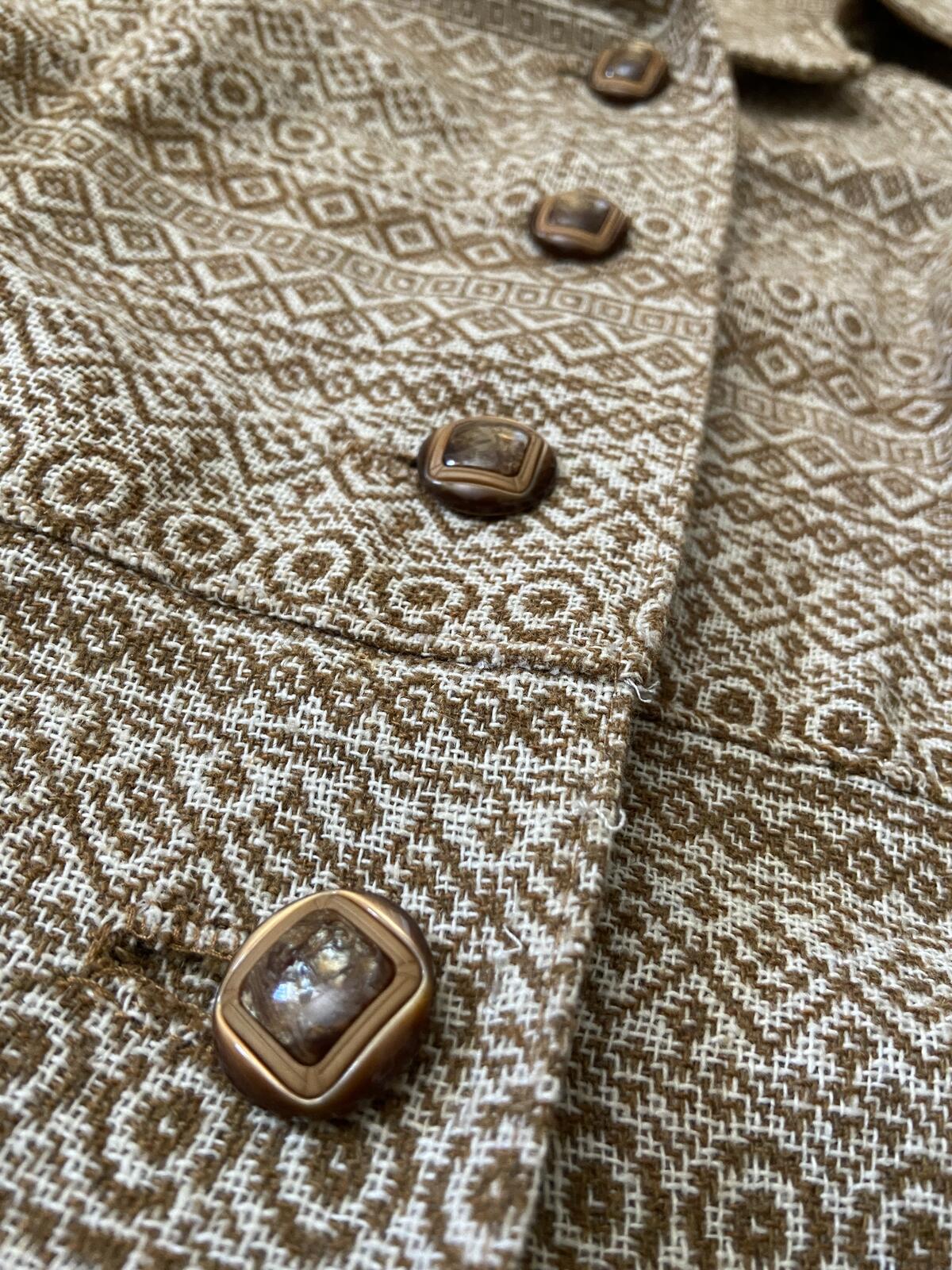 Vintage 1970s Tan Woven Lightweight Jacket
