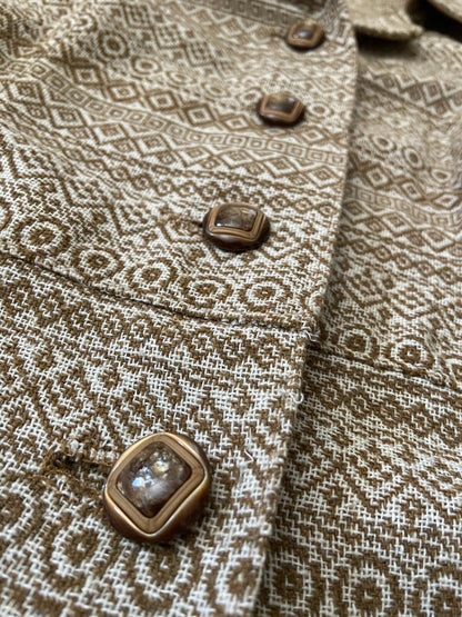 Vintage 1970s Tan Woven Lightweight Jacket