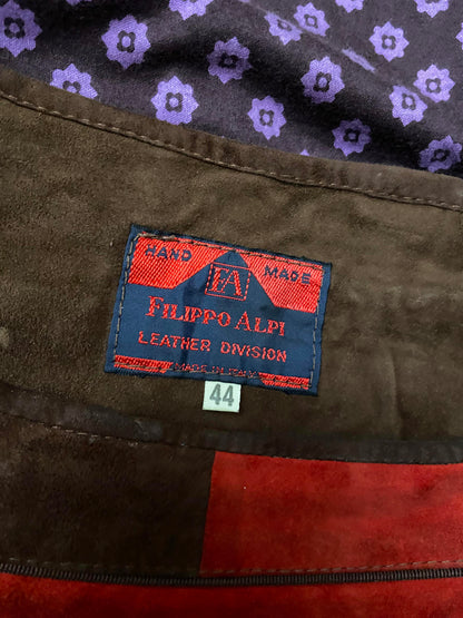 Vintage 1980s Leather Suede Trimmed Skirt