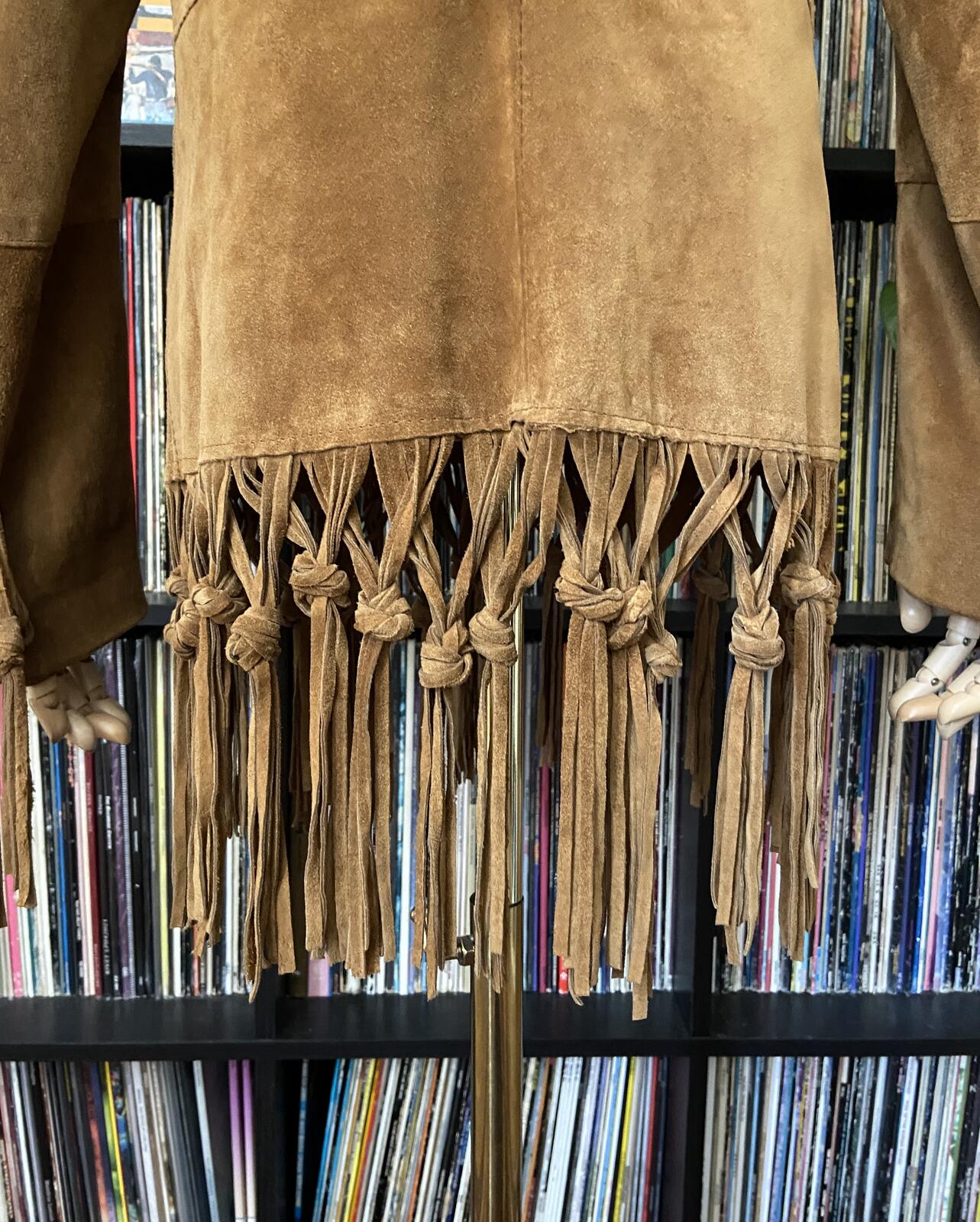 Vintage Italian Tan Fringed Suede Jacket