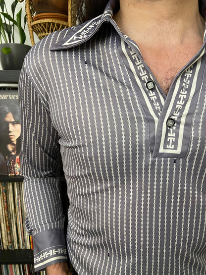 Vintage 1970s Grey Japanese Jersey Top