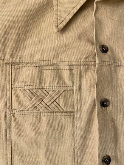 Vintage 1970s Thick Dagger Collar Denim Shirt