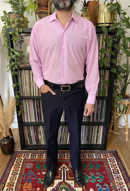 Vintage 1970s Pink Lilac Nylon Shirt