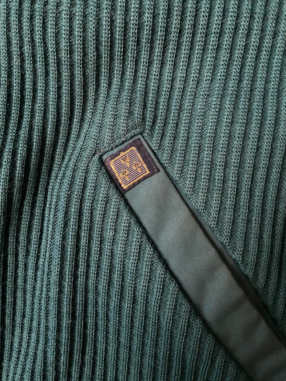 Vintage 1970s Teal Ribbed Cardigan Jacket