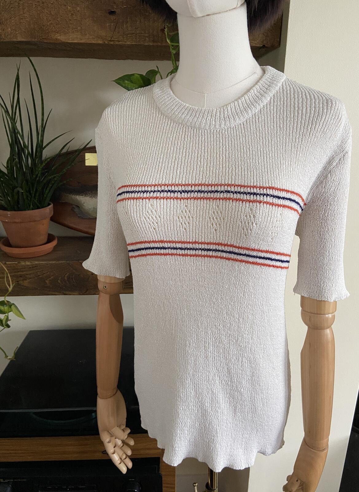 Vintage 1970s White Knit Top