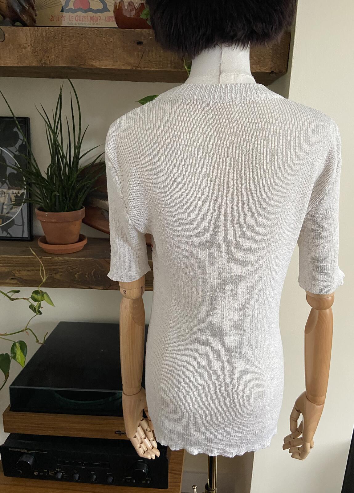 Vintage 1970s White Knit Top
