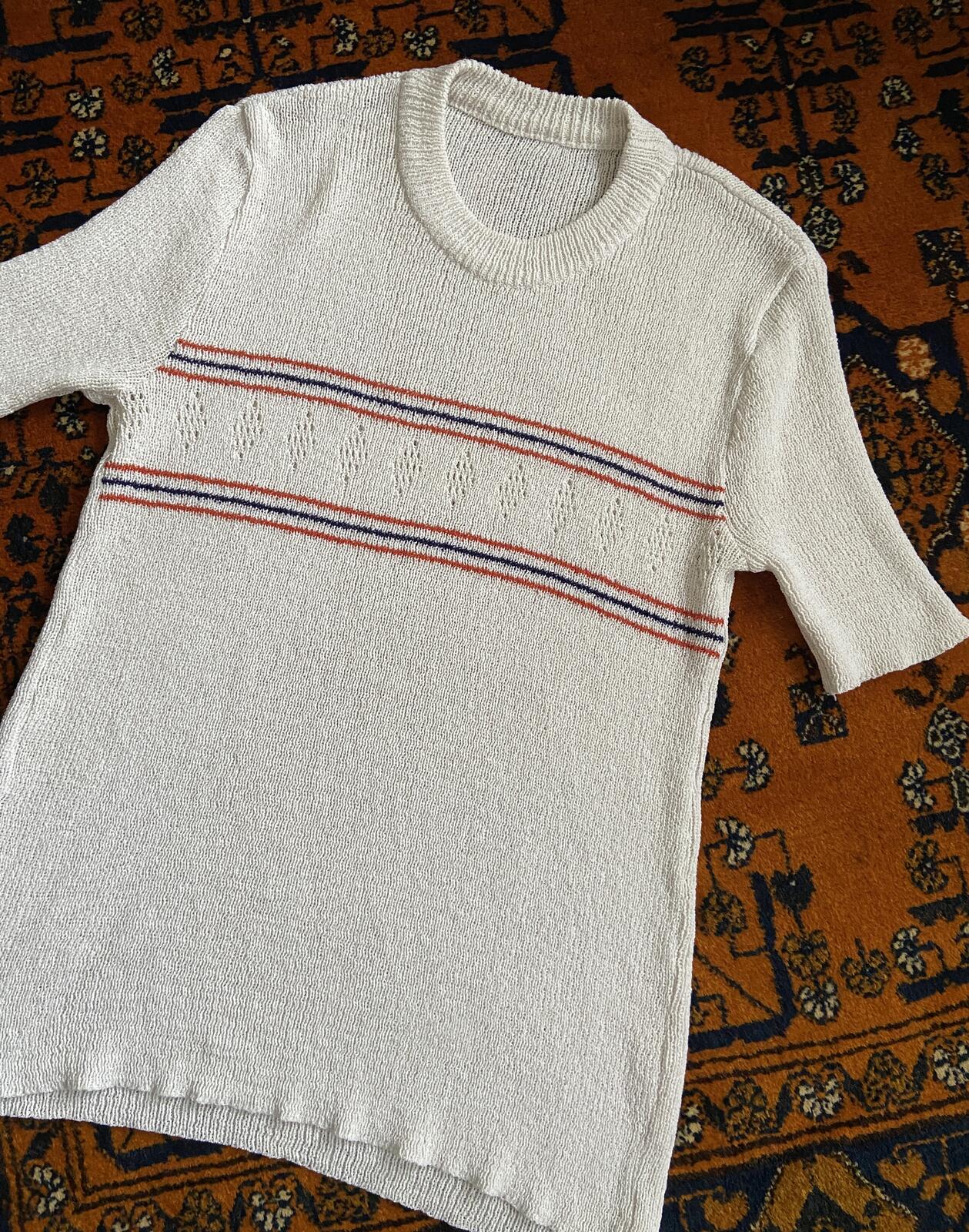 Vintage 1970s White Knit Top