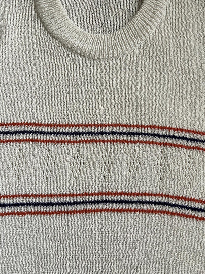 Vintage 1970s White Knit Top