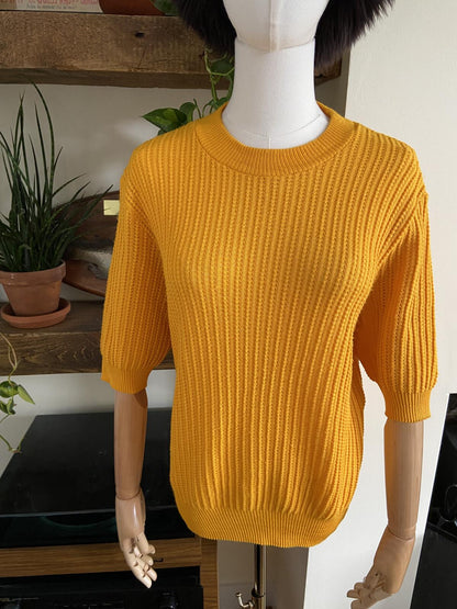Vintage 1970s Yellow German Knit Top
