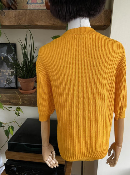 Vintage 1970s Yellow German Knit Top