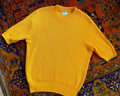 Vintage 1970s Yellow German Knit Top