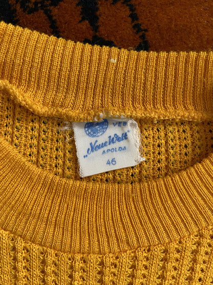 Vintage 1970s Yellow German Knit Top