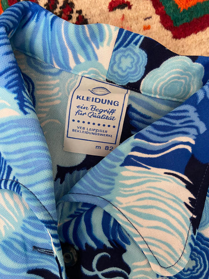 Vintage 1960s Blue Beagle Collar Mini Dress