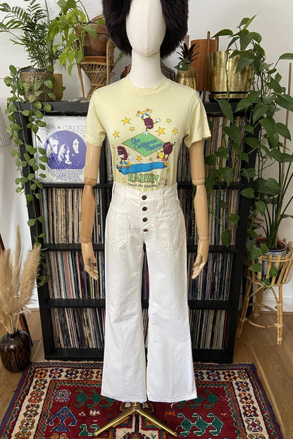 Vintage 1960s Levis Big E White Flared Jeans W29