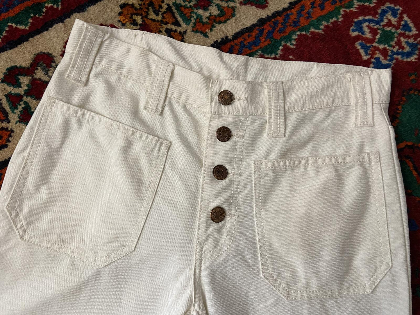 Vintage 1960s Levis Big E White Flared Jeans W29