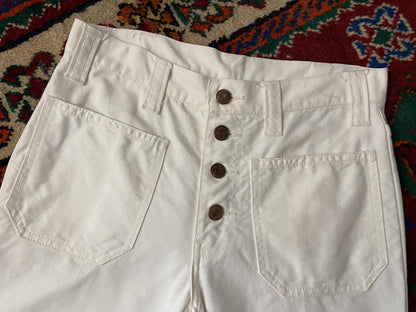 Vintage 1960s Levis Big E White Flared Jeans W29