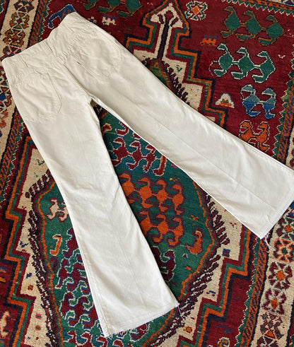 Vintage 1960s Levis Big E White Flared Jeans W29