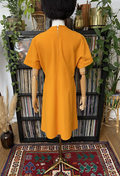 Vintage 1960s Yellow Mod Shift Dress