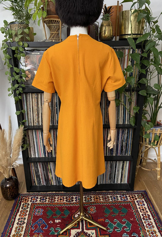 Vintage 1960s Yellow Mod Shift Dress
