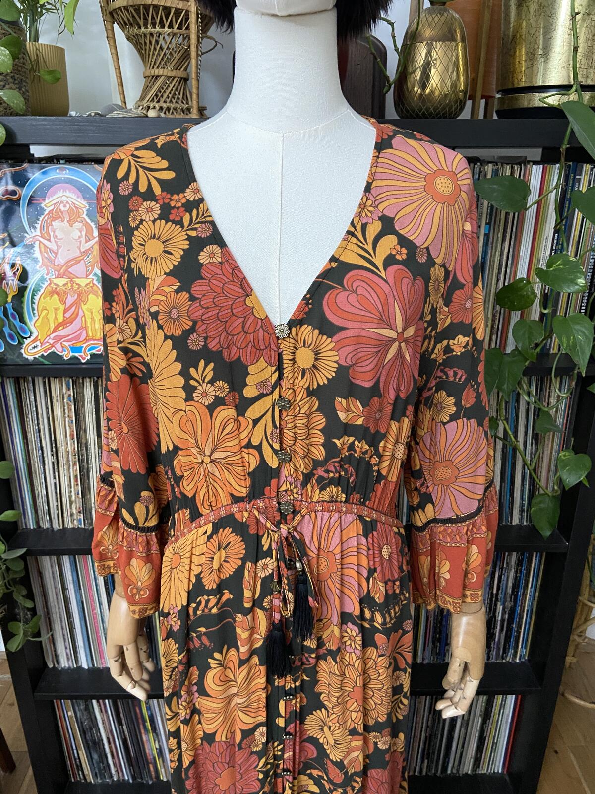 Nine Lives Bazaar Retro Print Long Dress
