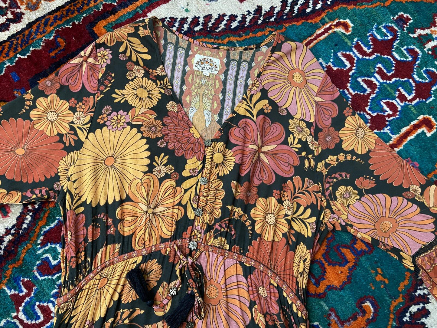 Nine Lives Bazaar Retro Print Long Dress