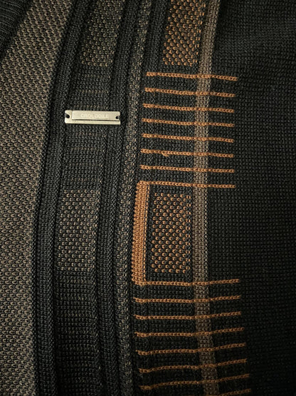 Vintage 1980s Black & Brown Crocodile Cardigan
