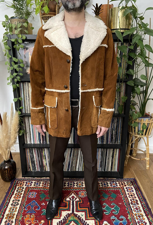 Vintage 1970s Suede Sherpa Coat