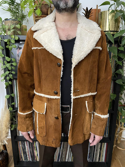 Vintage 1970s Suede Sherpa Coat