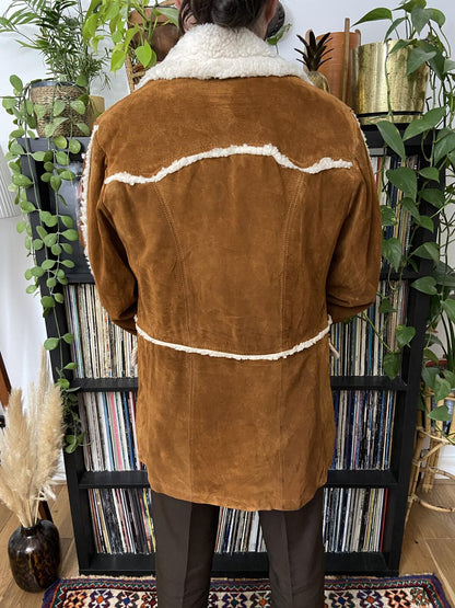 Vintage 1970s Suede Sherpa Coat