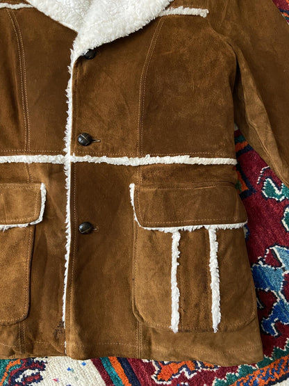 Vintage 1970s Suede Sherpa Coat