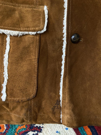 Vintage 1970s Suede Sherpa Coat