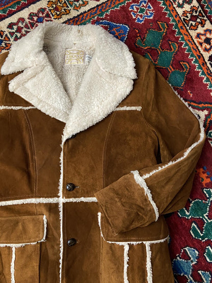 Vintage 1970s Suede Sherpa Coat