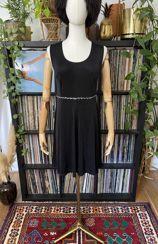 Vintage 1970s Black Mini Disco Dress